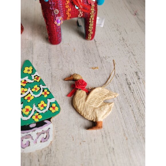 Variety tree reindeer bird goose ornament Xmas set - Picture 4 of 10